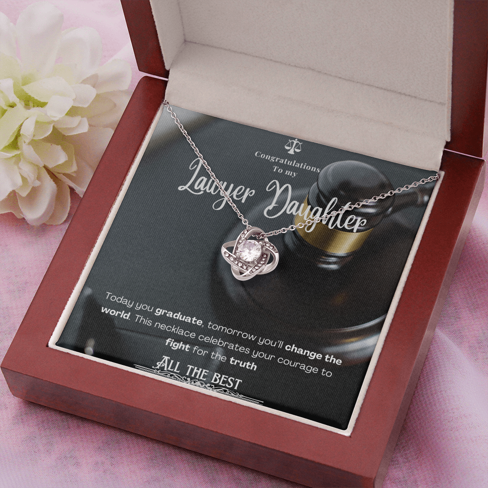 To My Lawyer Daughter– Personalized Message Card Necklace