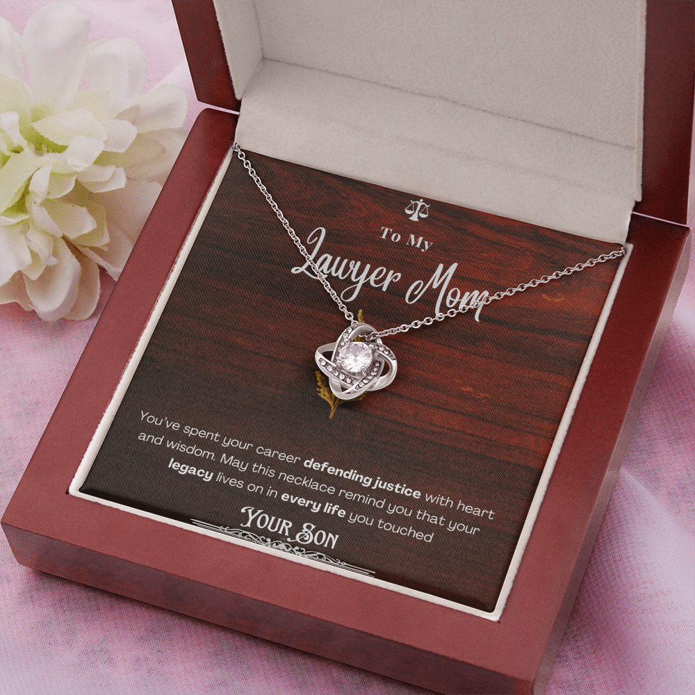 To My Mom, The Retired Lawyer – Custom Necklace with Keepsake Card
