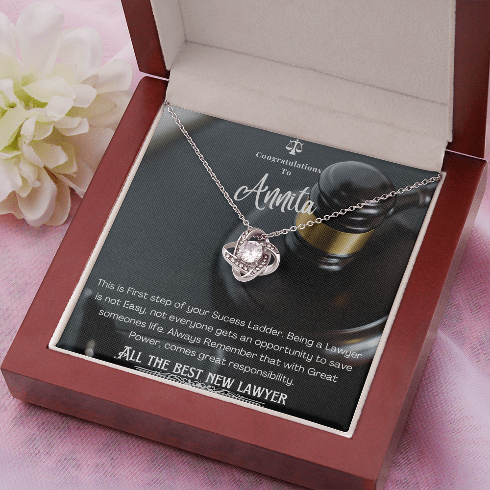 New Lawyer Message Card Necklace Gift