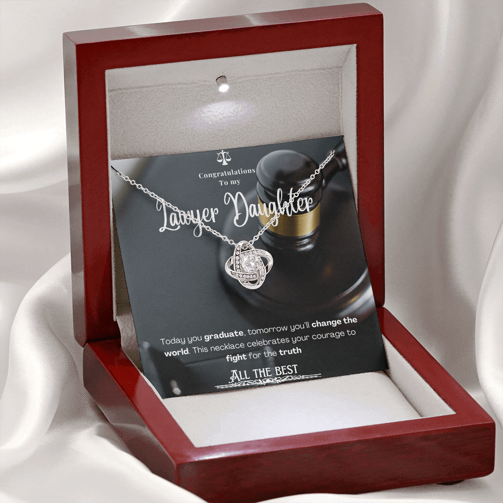 To My Lawyer Daughter– Personalized Message Card Necklace
