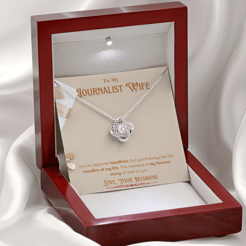 To My Journalist Wife  Personalized Message card Anniversary Necklace