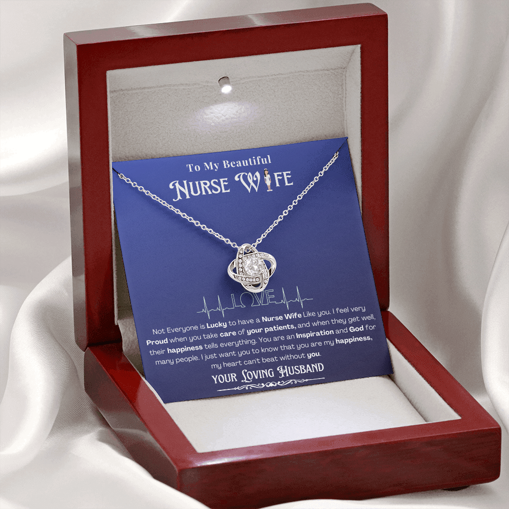 Happy Birthday To my Nurse Wife-Custom Message card Necklace | Nurse wife Gifts