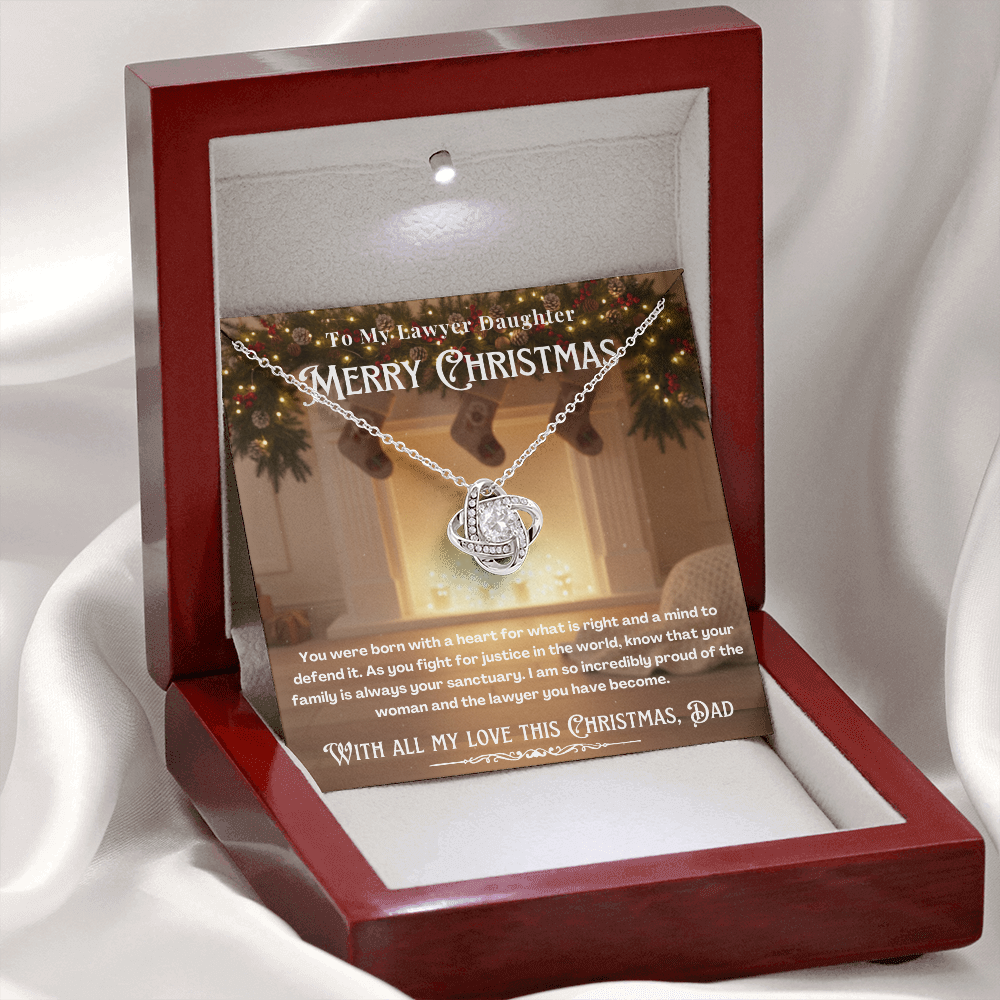 To My Lawyer Daughter Message Card Christmas Necklace Gift | Lawyer Daughter Christmas Gift