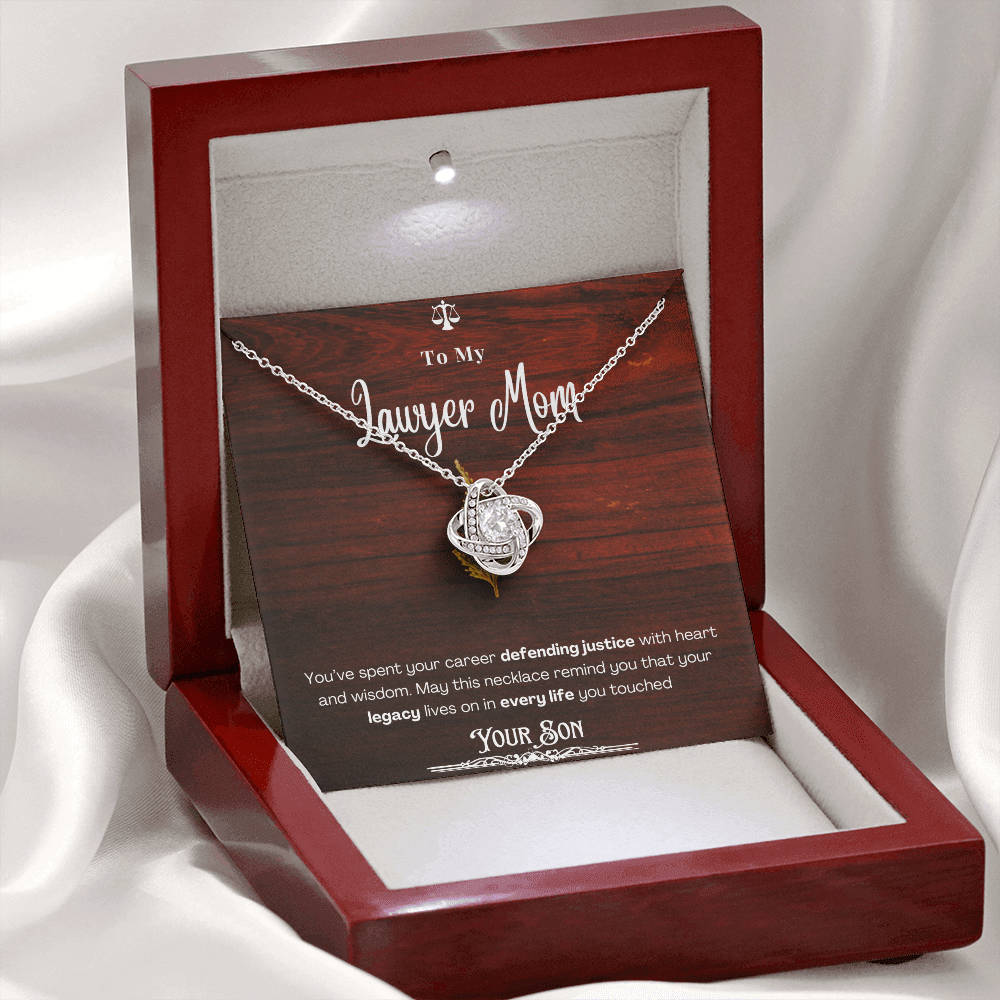 To My Mom, The Retired Lawyer – Custom Necklace with Keepsake Card