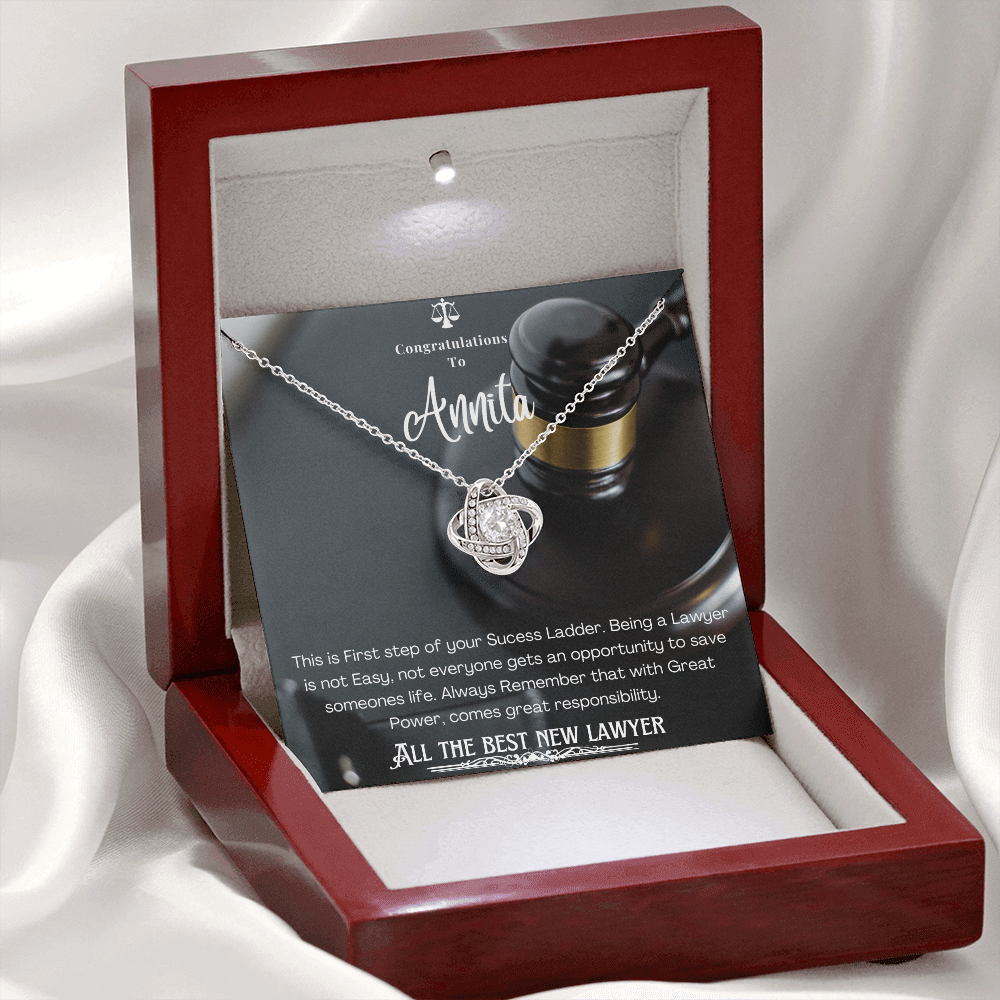 New Lawyer Message Card Necklace Gift