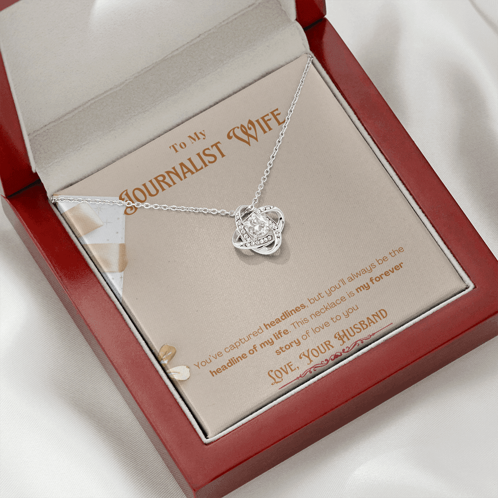 To My Journalist Wife  Personalized Message card Anniversary Necklace