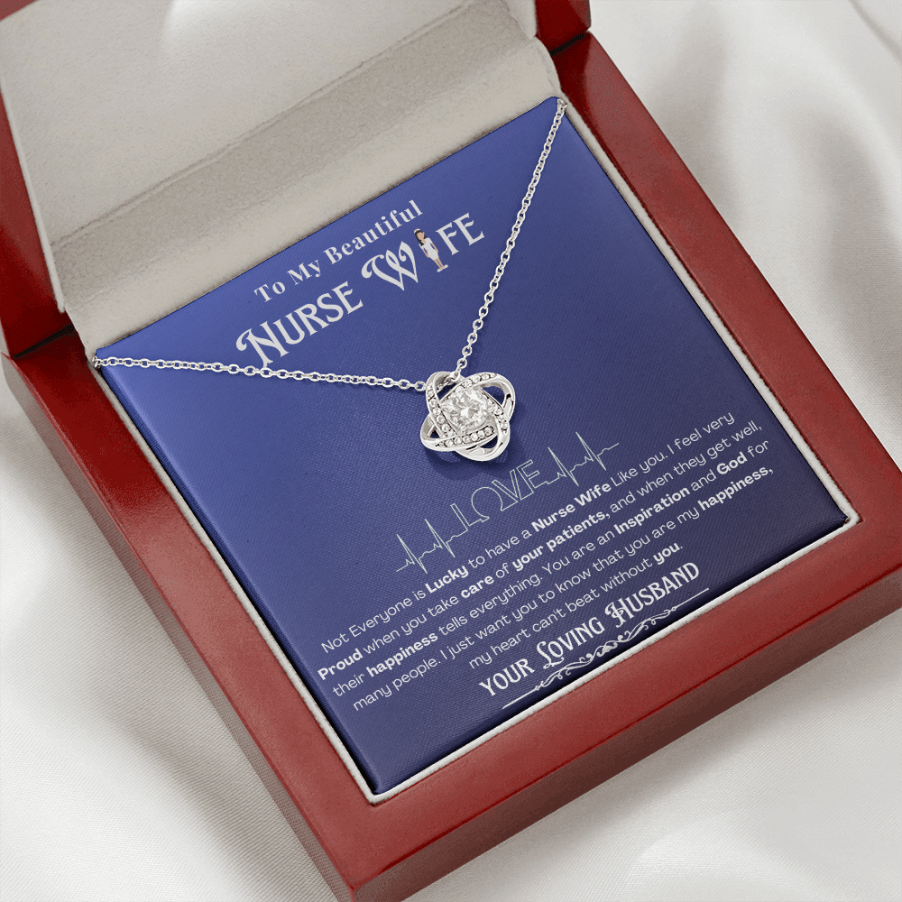 Happy Birthday To my Nurse Wife-Custom Message card Necklace | Nurse wife Gifts