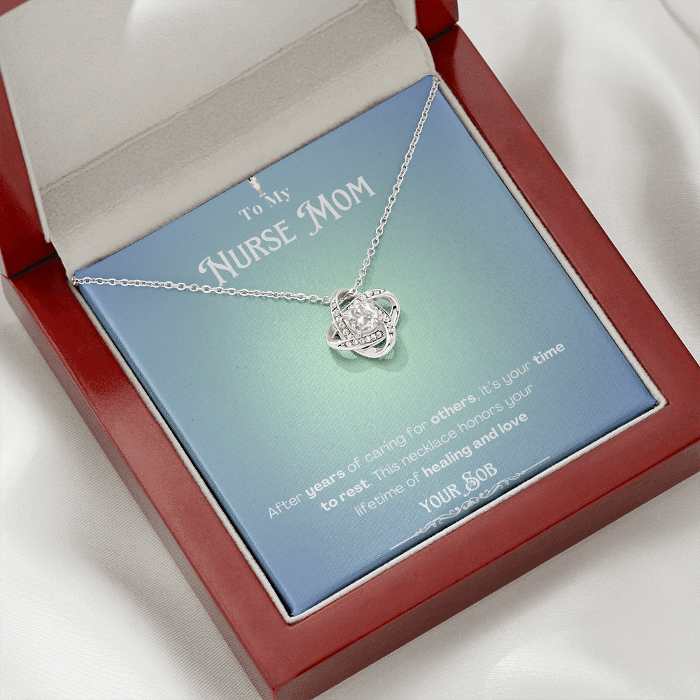 To My Retired Nurse Mom- Personalized Message Card Keepsake Necklace