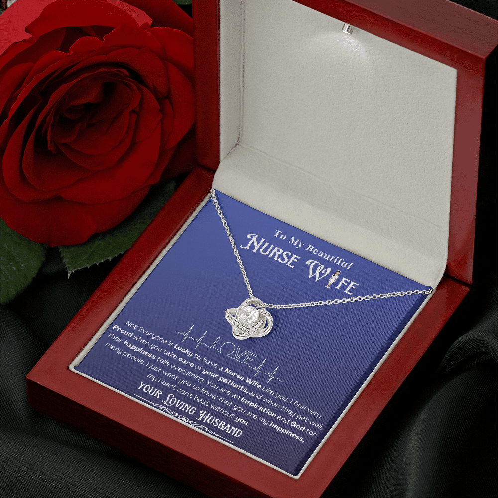 Happy Birthday To my Nurse Wife-Custom Message card Necklace | Nurse wife Gifts