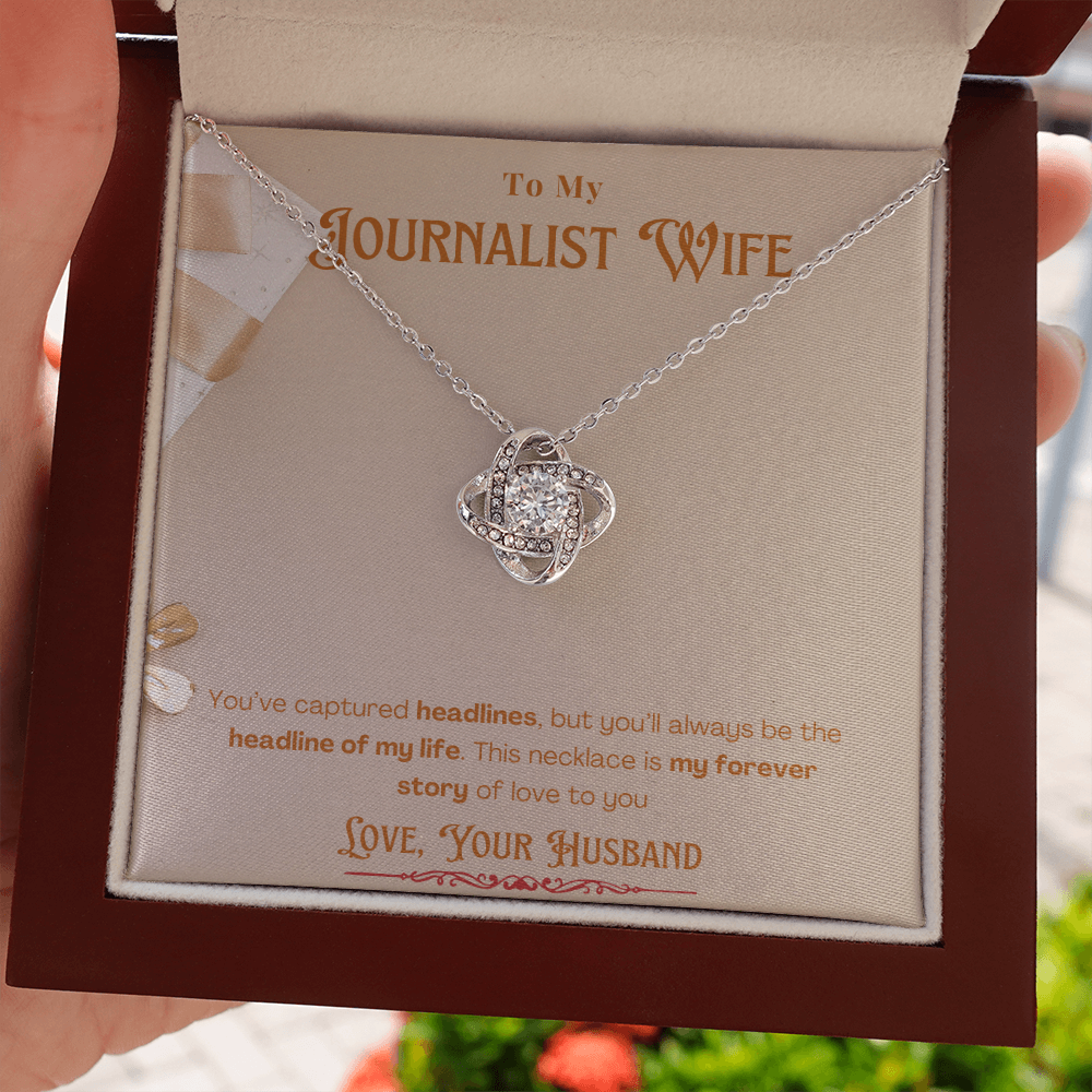 To My Journalist Wife  Personalized Message card Anniversary Necklace