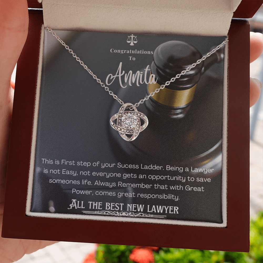 New Lawyer Message Card Necklace Gift