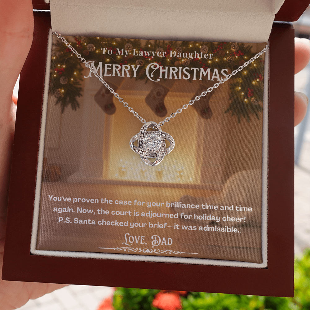 To My Lawyer Daughter Message Card  Christmas Necklace | Lawyer Daughter Christmas Gift