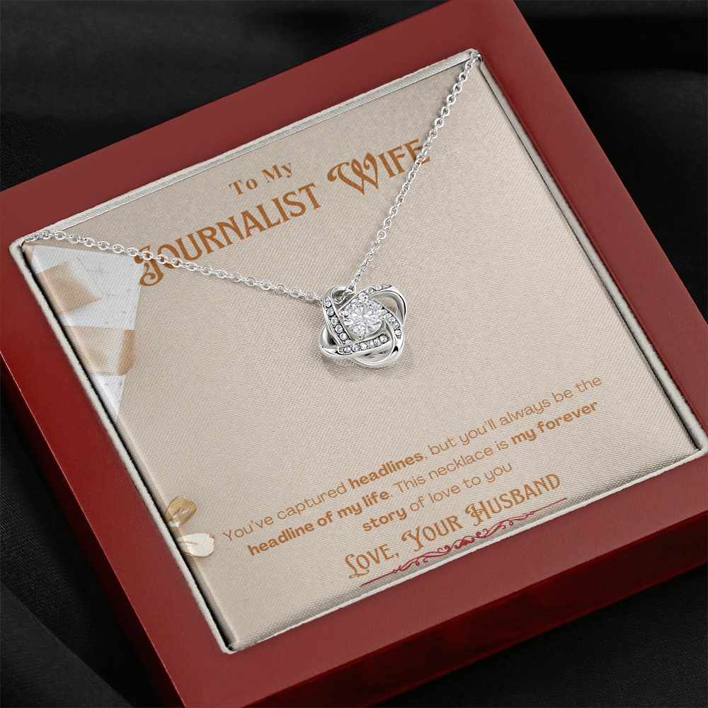 To My Journalist Wife  Personalized Message card Anniversary Necklace