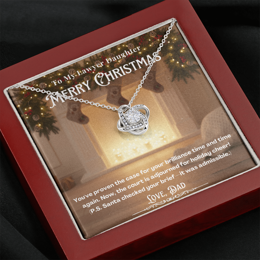 To My Lawyer Daughter Message Card  Christmas Necklace | Lawyer Daughter Christmas Gift