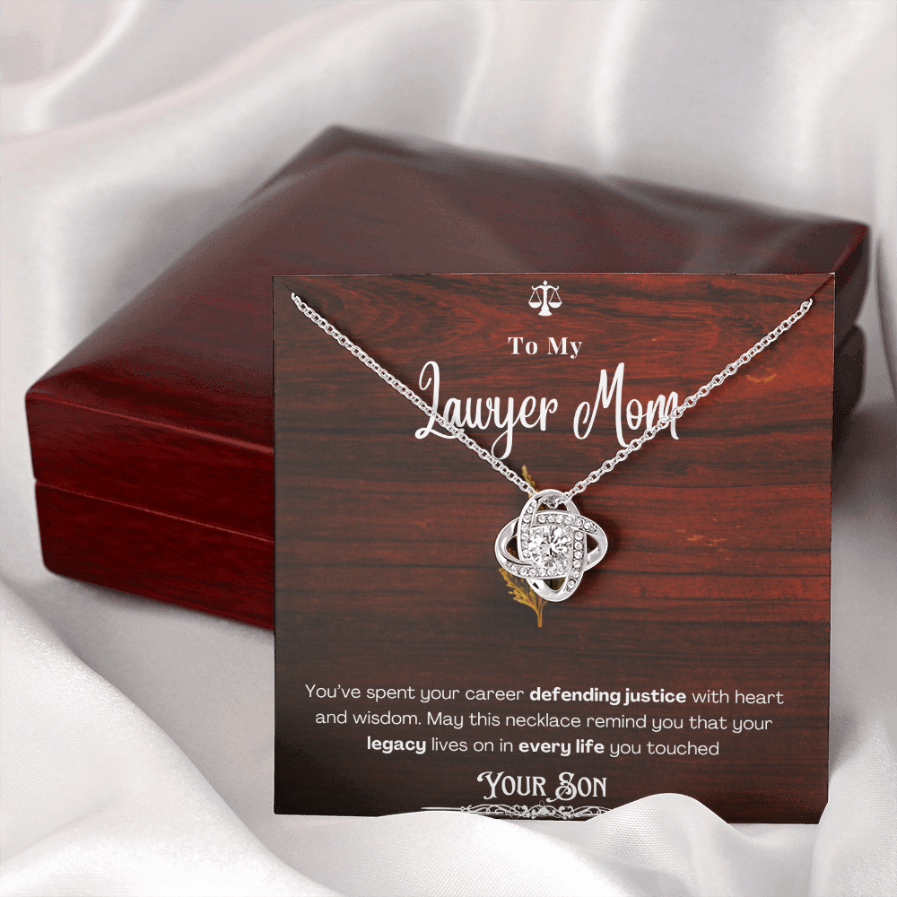 To My Mom, The Retired Lawyer – Custom Necklace with Keepsake Card