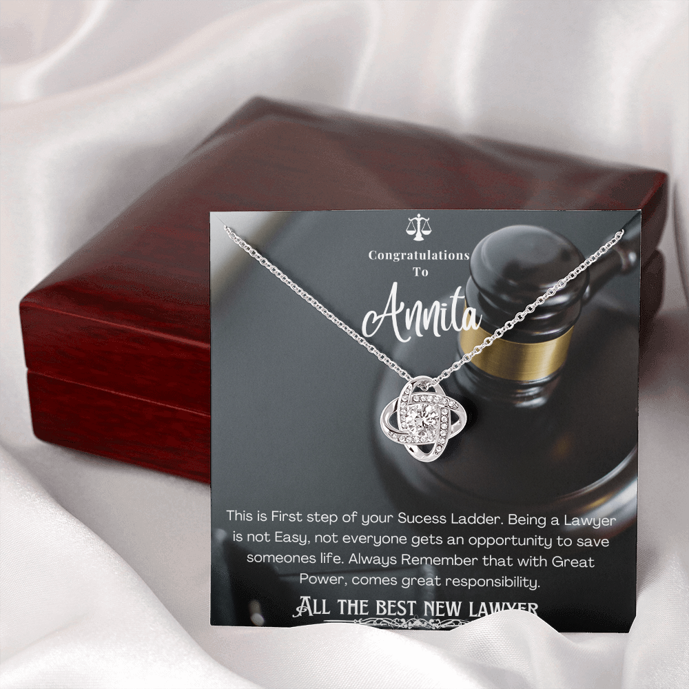 New Lawyer Message Card Necklace Gift