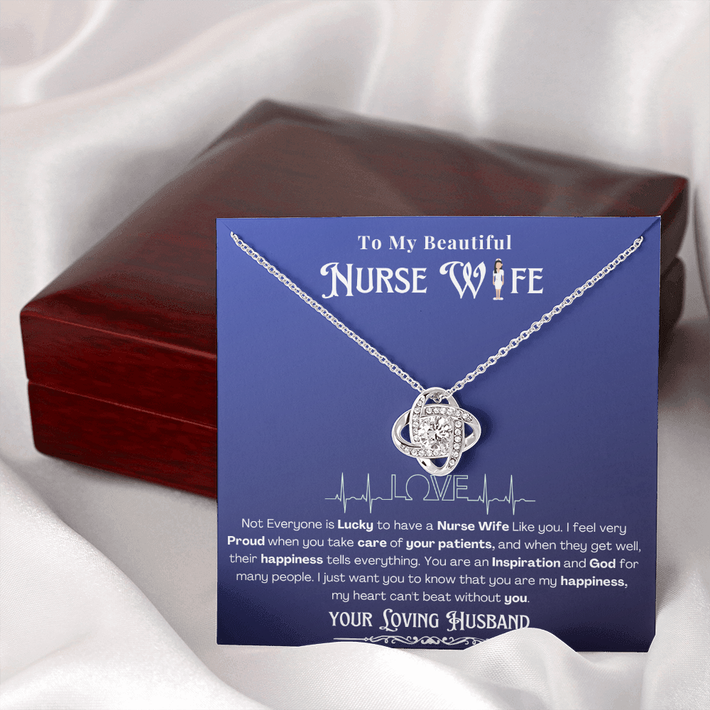 Happy Birthday To my Nurse Wife-Custom Message card Necklace | Nurse wife Gifts