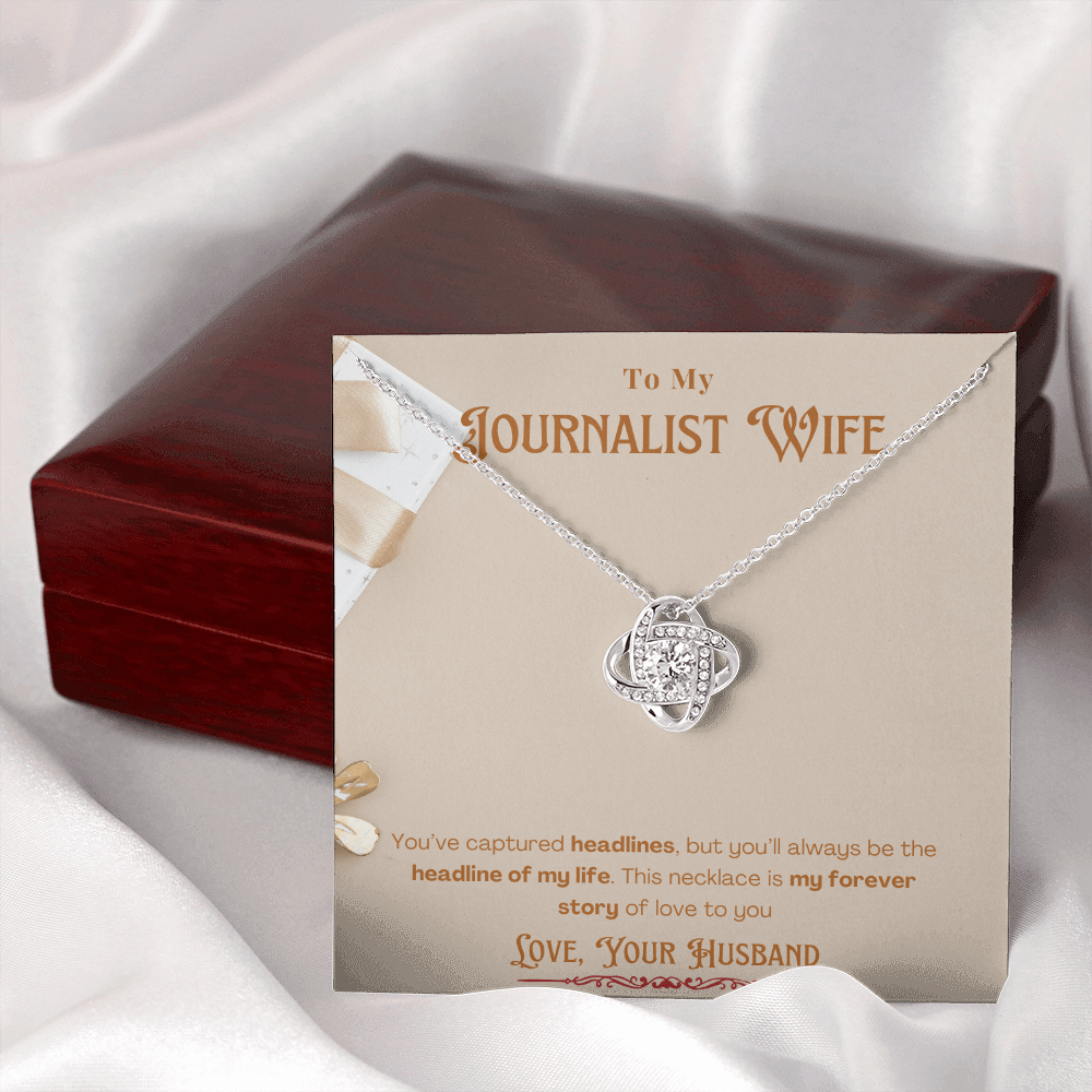 To My Journalist Wife  Personalized Message card Anniversary Necklace