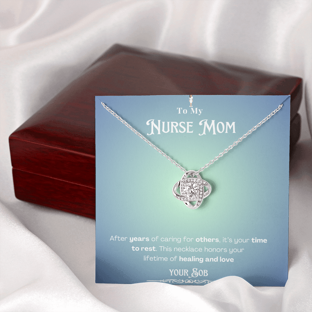 To My Retired Nurse Mom- Personalized Message Card Keepsake Necklace