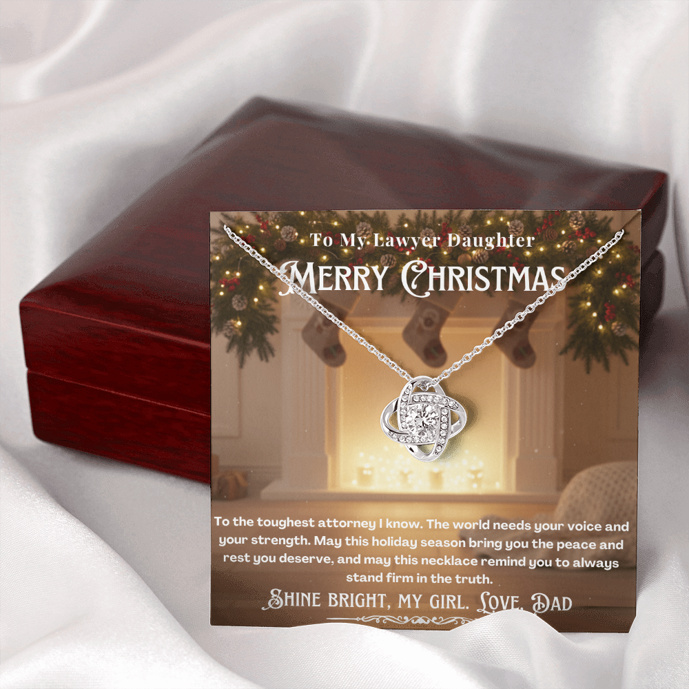 To My Lawyer Daughter Message Card Christmas Necklace | Lawyer Daughter Christmas Gift