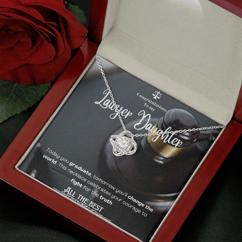 To My Lawyer Daughter– Personalized Message Card Necklace