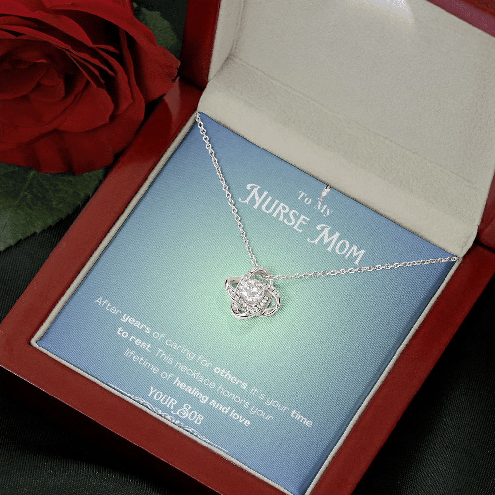 To My Retired Nurse Mom- Personalized Message Card Keepsake Necklace