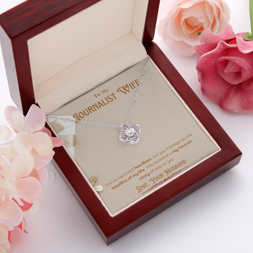 To My Journalist Wife  Personalized Message card Anniversary Necklace