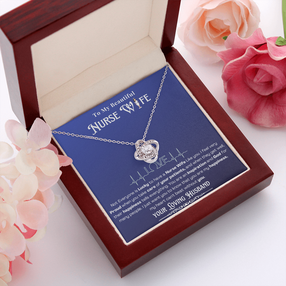 Happy Birthday To my Nurse Wife-Custom Message card Necklace | Nurse wife Gifts