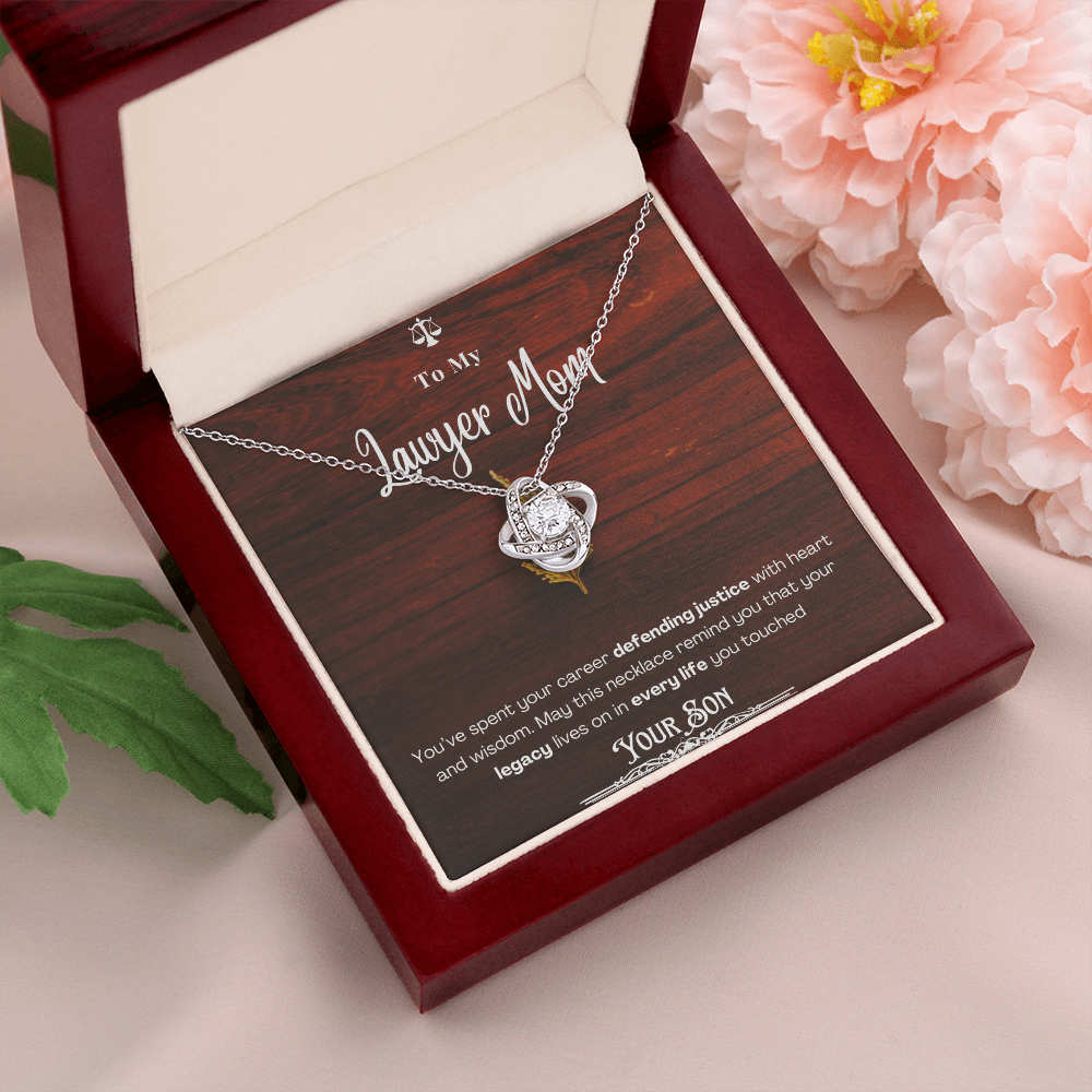 To My Mom, The Retired Lawyer – Custom Necklace with Keepsake Card