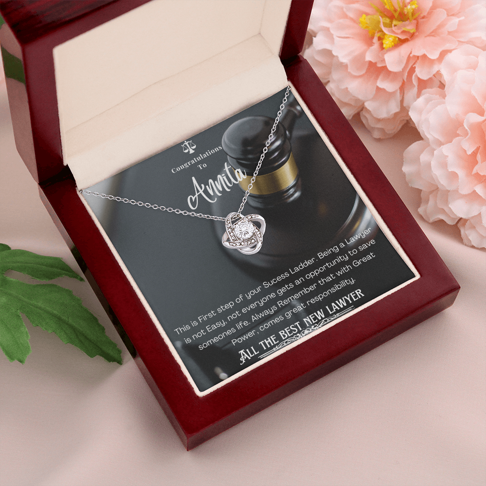 New Lawyer Message Card Necklace Gift