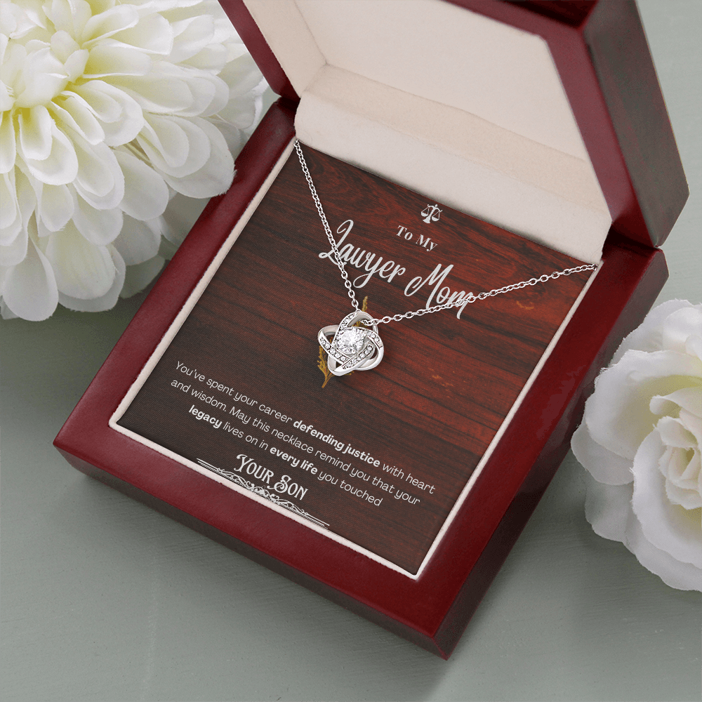 To My Mom, The Retired Lawyer – Custom Necklace with Keepsake Card