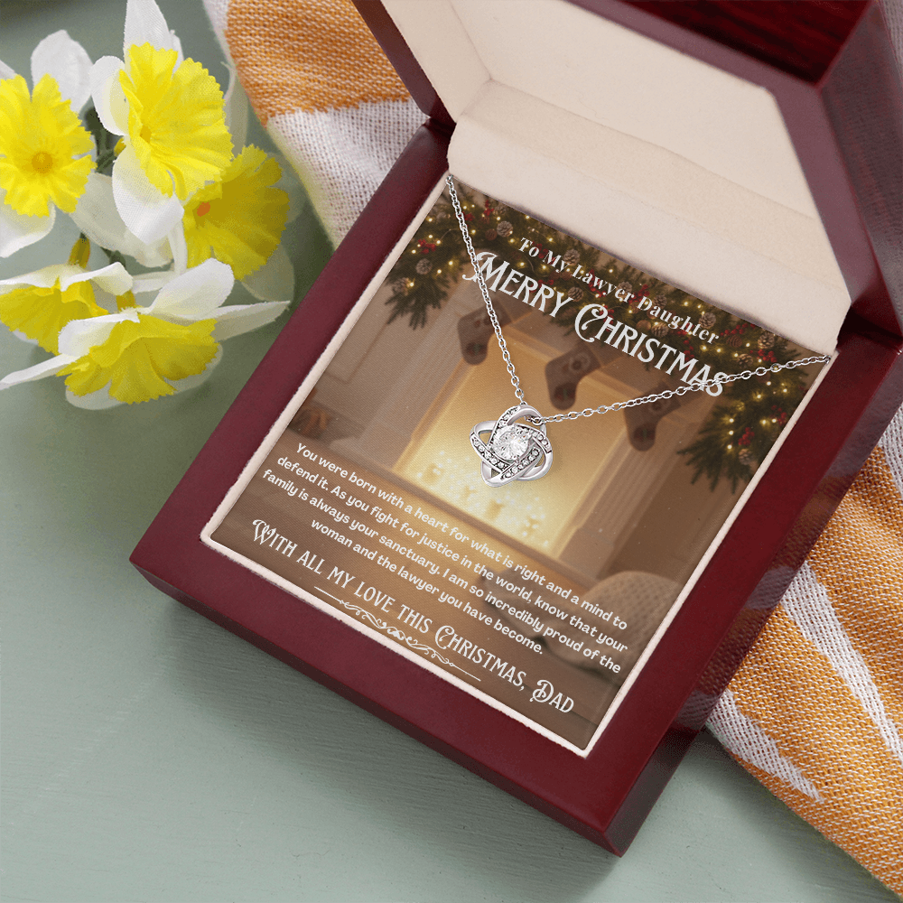To My Lawyer Daughter Message Card Christmas Necklace Gift | Lawyer Daughter Christmas Gift
