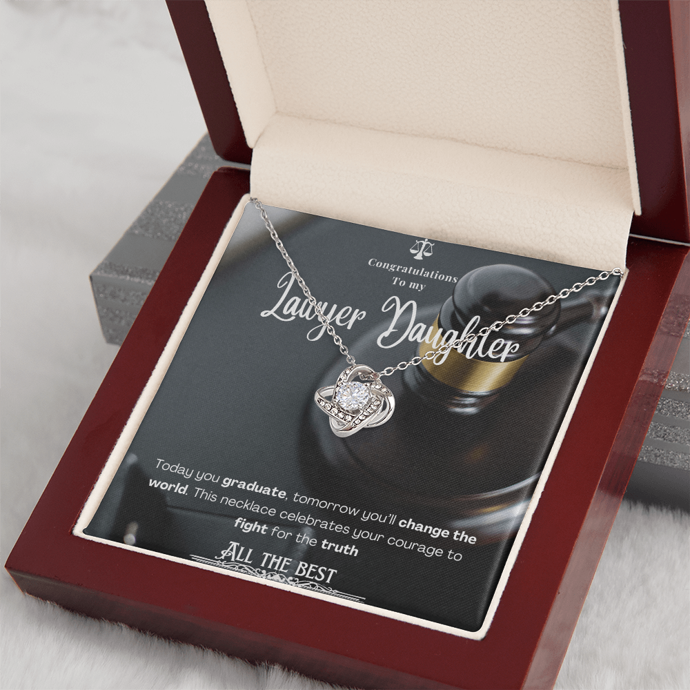 To My Lawyer Daughter– Personalized Message Card Necklace