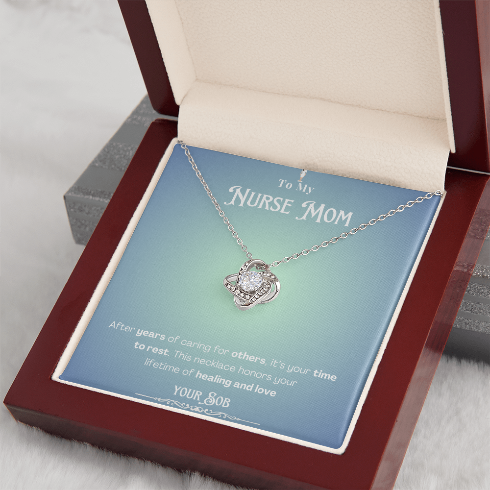 To My Retired Nurse Mom- Personalized Message Card Keepsake Necklace