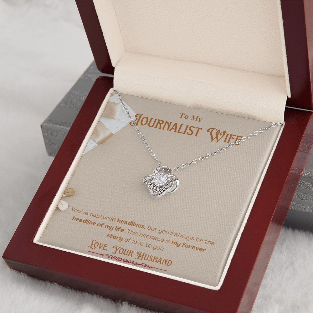 To My Journalist Wife  Personalized Message card Anniversary Necklace