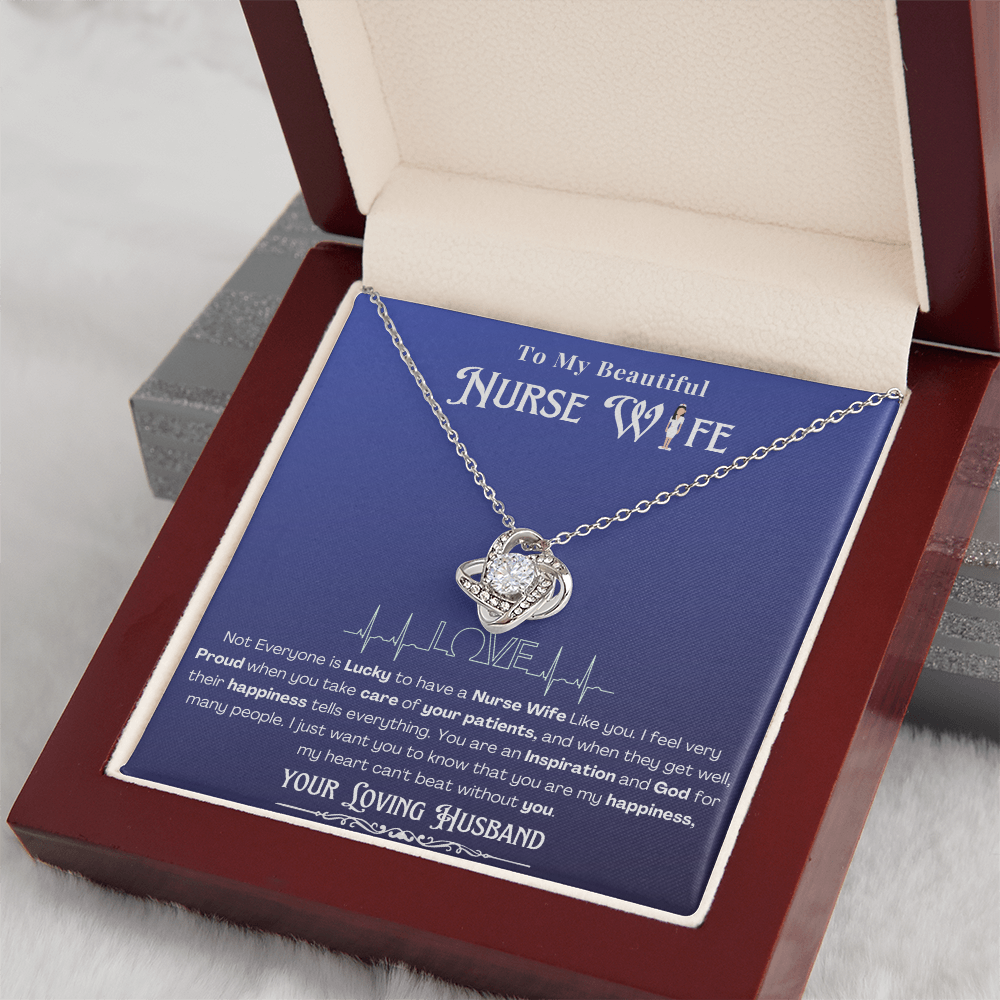 Happy Birthday To my Nurse Wife-Custom Message card Necklace | Nurse wife Gifts