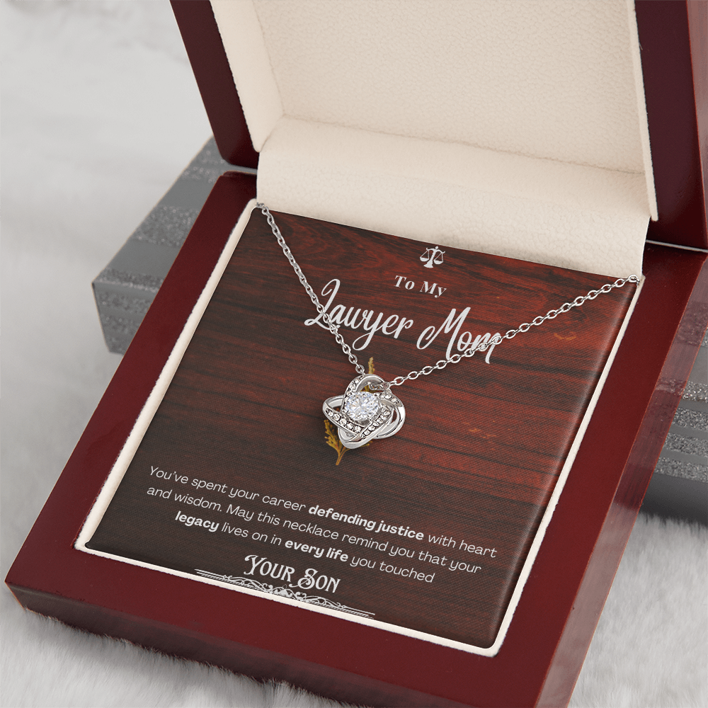 To My Mom, The Retired Lawyer – Custom Necklace with Keepsake Card