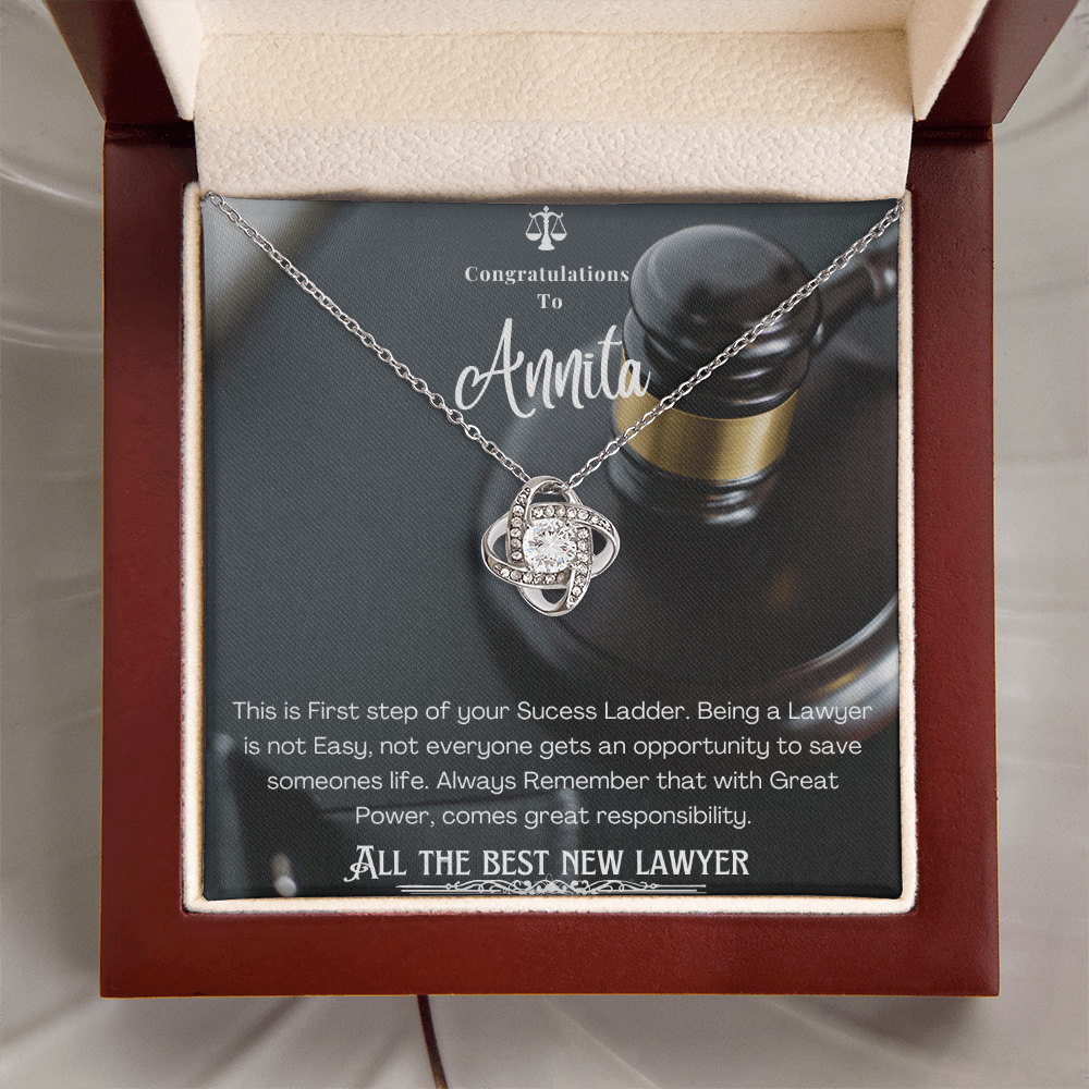 New Lawyer Message Card Necklace Gift