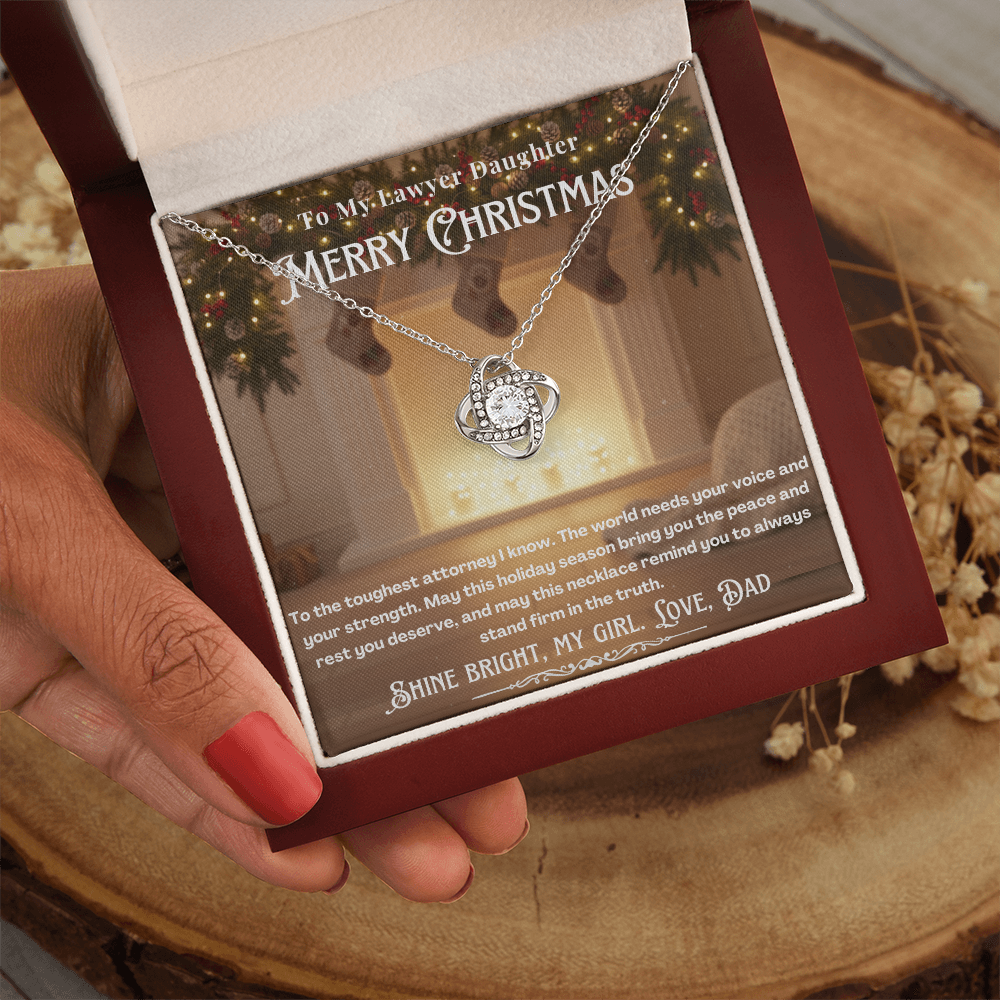 To My Lawyer Daughter Message Card Christmas Necklace | Lawyer Daughter Christmas Gift