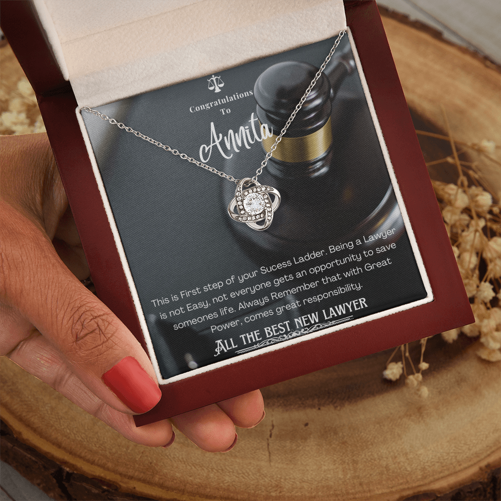 New Lawyer Message Card Necklace Gift