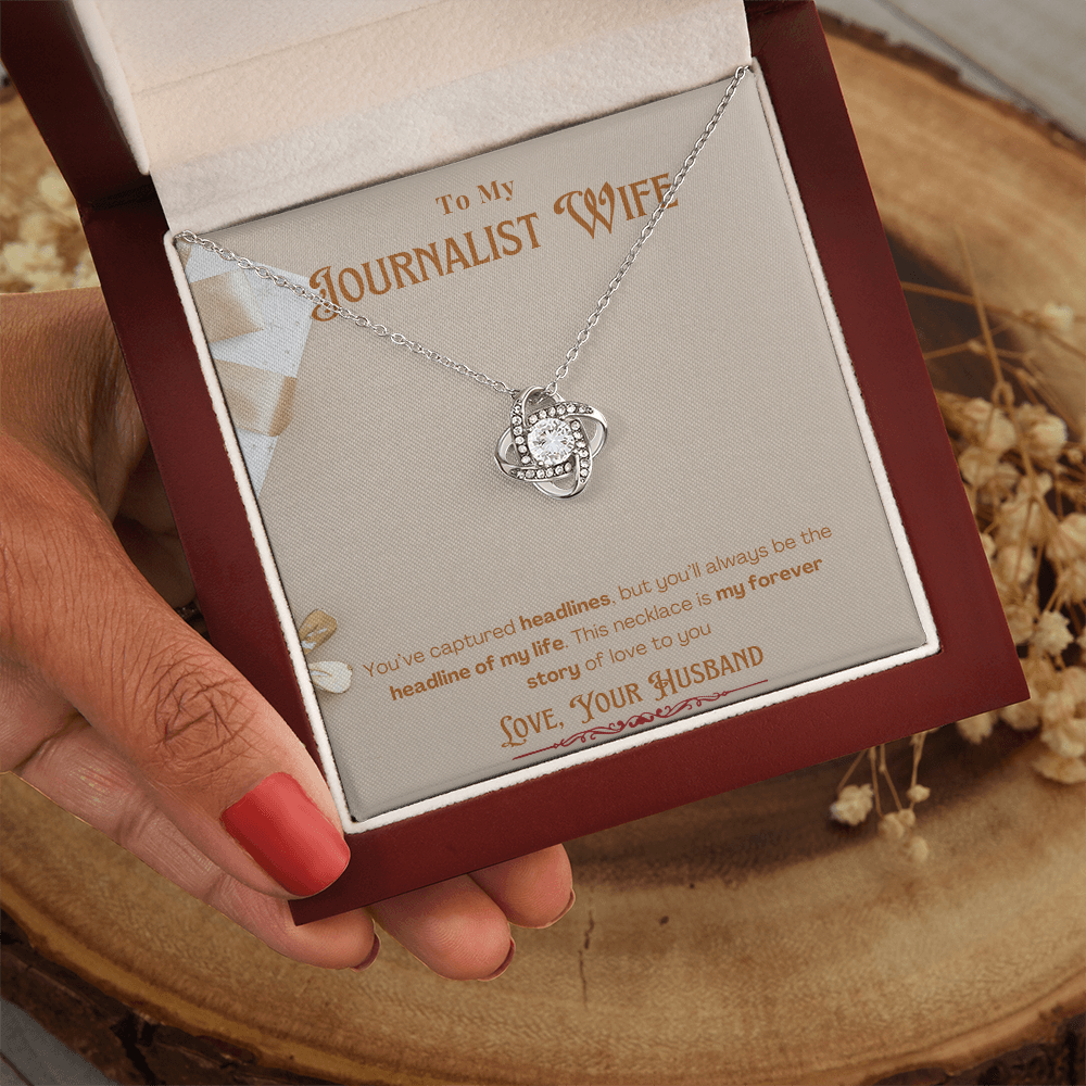 To My Journalist Wife  Personalized Message card Anniversary Necklace