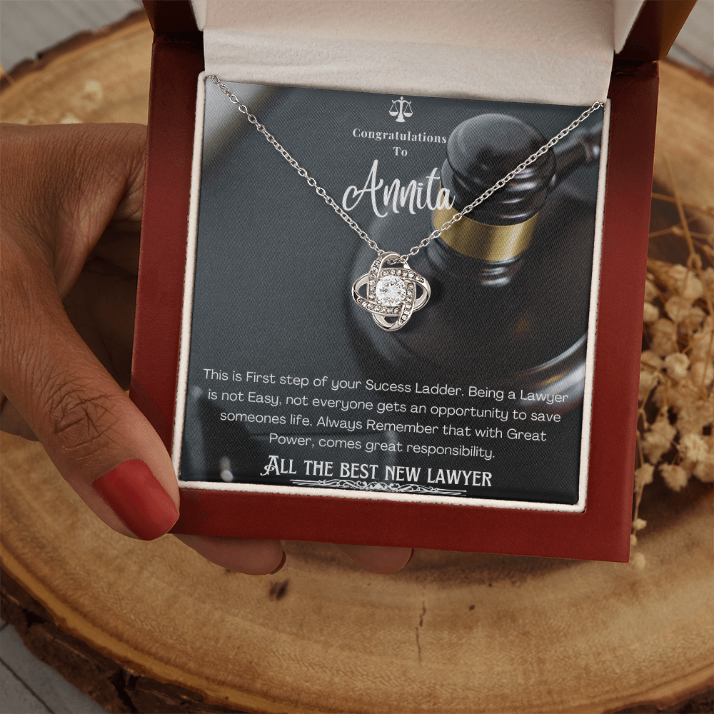 New Lawyer Message Card Necklace Gift
