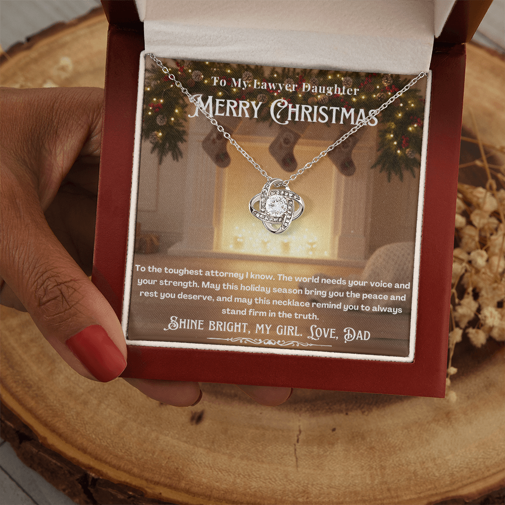 To My Lawyer Daughter Message Card Christmas Necklace | Lawyer Daughter Christmas Gift