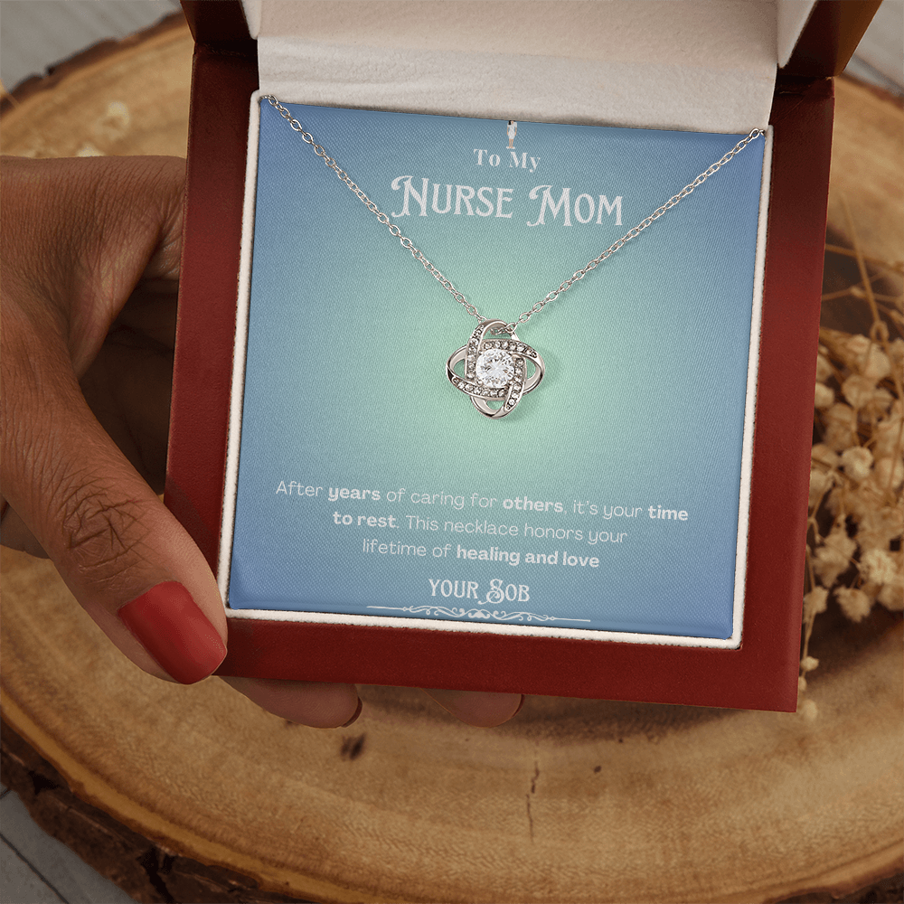 To My Retired Nurse Mom- Personalized Message Card Keepsake Necklace