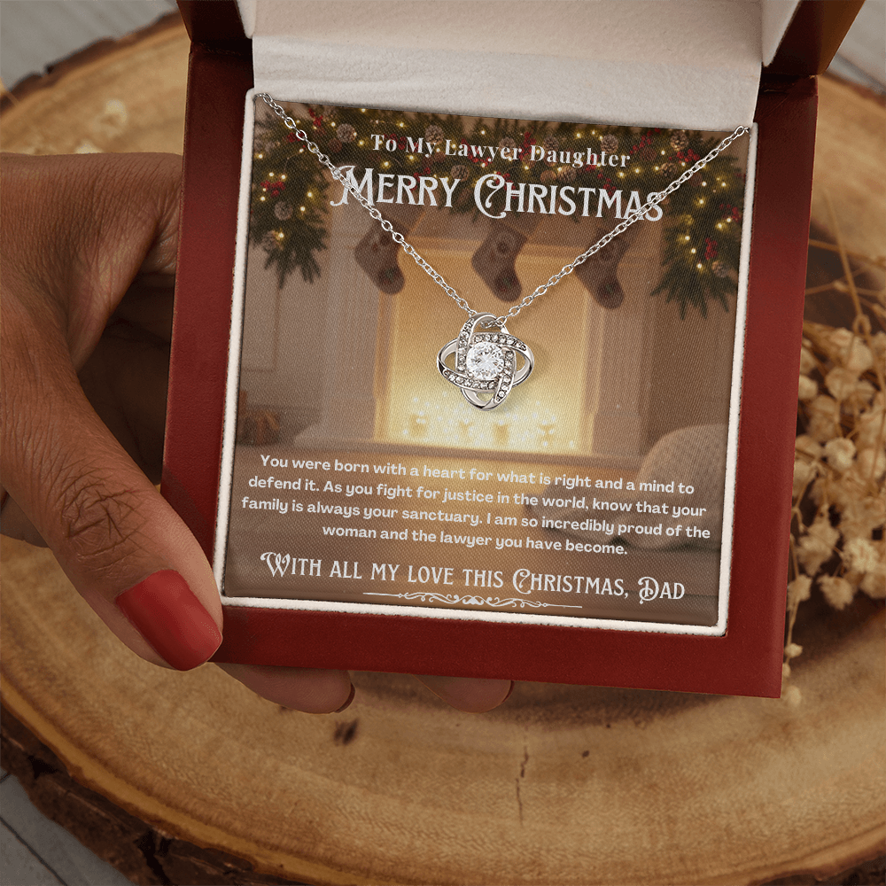 To My Lawyer Daughter Message Card Christmas Necklace Gift | Lawyer Daughter Christmas Gift