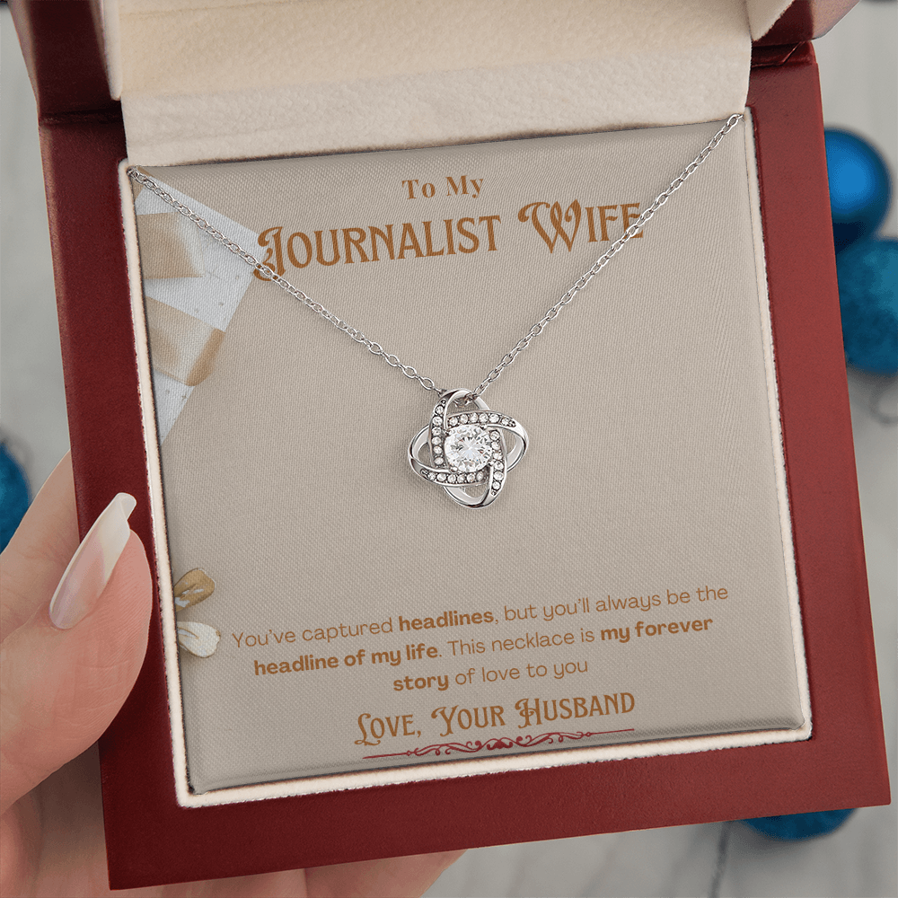 To My Journalist Wife  Personalized Message card Anniversary Necklace