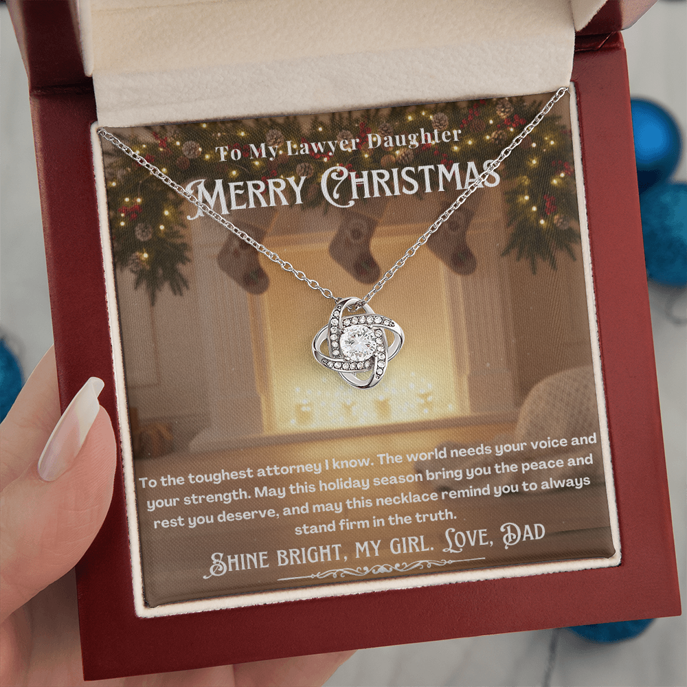 To My Lawyer Daughter Message Card Christmas Necklace | Lawyer Daughter Christmas Gift
