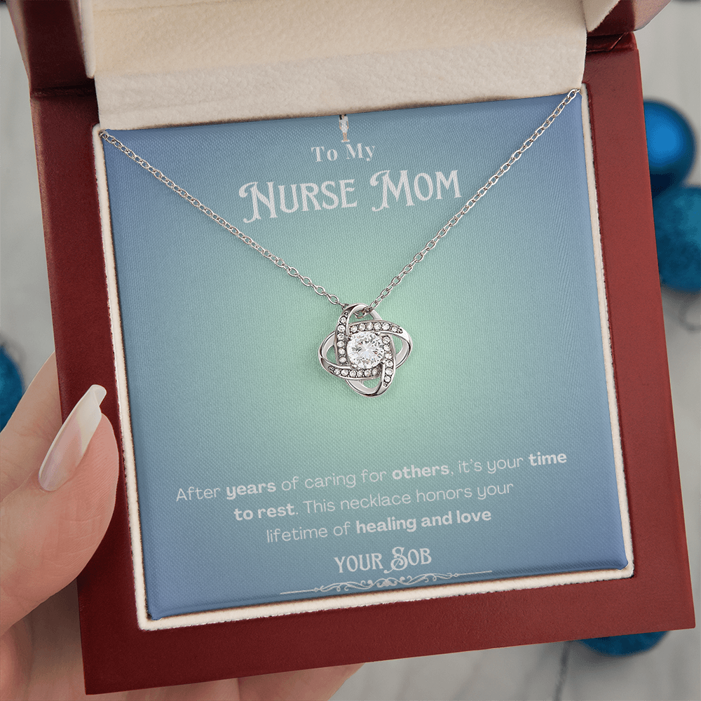 To My Retired Nurse Mom- Personalized Message Card Keepsake Necklace