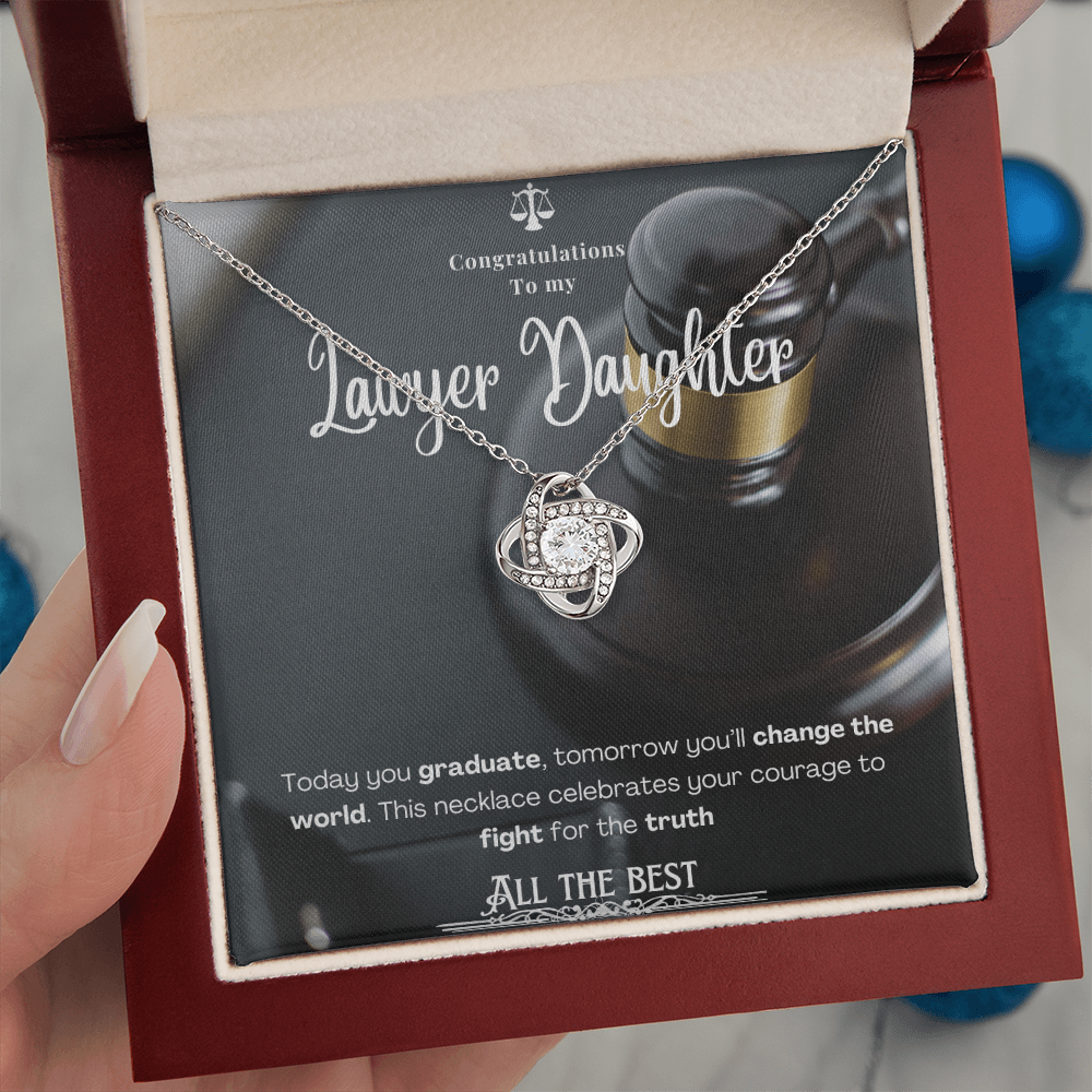 To My Lawyer Daughter– Personalized Message Card Necklace