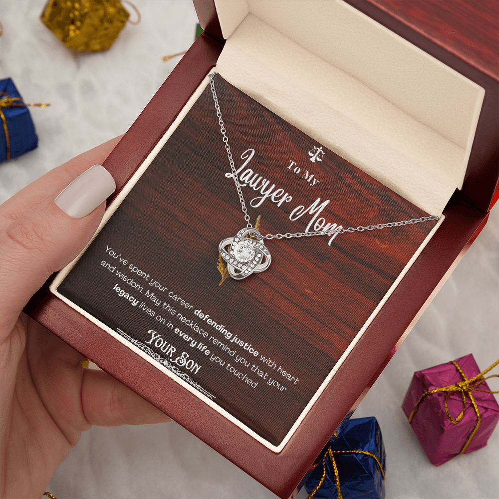 To My Mom, The Retired Lawyer – Custom Necklace with Keepsake Card